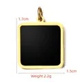 Minimalist square stainless steel pendant in gold and black, size 1.7x1.5cm, weight 2.2g - BXGPJ113-Black Gold Square Pendant