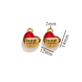 Goldenes Herz-Amulett mit roter Emaille und 520er Gravur, 12x14mm Edelstahl-Anhänger - 520 Herz