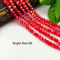 Deep red AB crystal glass faceted beads for DIY jewelry with iridescent coating - Red AB Color / No.4 Flat Bead