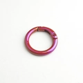 Detail of colorful UV plated spring ring alloy connector with purple gradient finish - Dark Red (High Quality Plating)