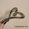 Large smoke grey acrylic heart-shaped hair claw clip for thick hair, 12cm length - Glossy Heart Smoke Grey-12cm