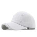 Berretto da baseball bianco vintage con dettagli strappati e top morbido stile street - 56-61CM Regolabile / Bianco puro