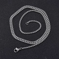 Collier chaîne à billes en acier inoxydable argenté poli avec fermoir mousqueton noir - Chaîne Vénitienne