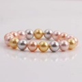 Minimalist tricolor pearl bead bracelet in gold silver and rose gold for women gift - Gold/Silver/Rose Gold