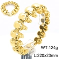 Pulsera de calavera de acero inoxidable dorado pulido para hombre, estilo hip hop, 220x23mm - Pulsera de Calavera Color Dorado (22 cm)