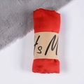 Vibrant red cotton linen scarf rolled with a minimalist kraft paper wrap packaging - Red / One Size