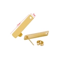 Golden rectangular 25x5mm stainless steel earring base with long pendant connectors - Flat Rectangle / Gold