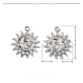 Polished stainless steel sun and moon celestial charm pendant dimensions and weight detail - VG547x3-Silver Sun Face
