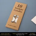 Set of 10 white tealight candles in eco-friendly kraft paper box with window - Tealight Candles (10PCS)