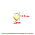 Polished gold heart lobster clasp for DIY jewelry making with precise measurements - 16mm / 18K Gold
