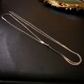 Collana a doppia catena a serpente in acciaio inossidabile argento lucido - Argento