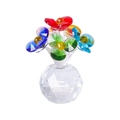 Colorful crystal flower ornament in a clear spherical vase for home desktop decor - 6 Round Petal Flowers-Multicolor