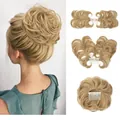 Postiche chignon blond clair avec peigne pour un effet décoiffé et volumineux naturel - Blond Naturel