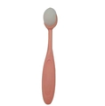 Pink toothbrush-shaped foundation brush with flexible handle and white sponge head - No.3 Brush / Pink