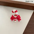 Christmas candy cane resin badge with red bow and glitter finish for DIY accessories - Candy Cane