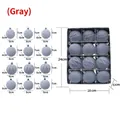 Set di 12 palline di Natale grigie da 6cm con finiture testurizzate e opache - Set da 12 / Grigio