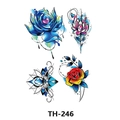Waterproof temporary tattoo stickers featuring colorful watercolor roses and mandalas TH-246 - Th-246 / 210*148mm