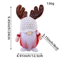 Gnomo di Natale con corna di renna, corpo rosso e barba bianca, altezza di 24 cm - Estilo barba