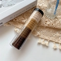 Elastic seamless hair ties in earth tone gradient colors within a transparent cylinder - Brown Coffee (20pcs Tube)