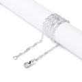 Detailed view of silver water wave chain with lobster clasp on a white display - 42cm / Silver Water Wave Chain