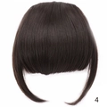 Deep brown clip-in hair bangs with side temples made of premium synthetic fiber - 4# Dark Brown