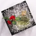 Square brown gift box with lid and shimmering iridescent shredded plastic filler material - 100g Pack / Aurora Clear