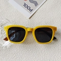 Gafas de sol cuadradas amarillas con lentes oscuras y patillas de carey - Marco Amarillo Pata Rayada