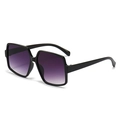 Oversized irregular sunglasses with black frame and purple gradient lenses - One Size / Black Frame Double Gray Lens