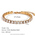 18K vergoldetes 316L Edelstahl Tennisarmband mit 5mm Zirkoniasteinen für Damen - Gold (5mm)