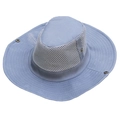 Cappello boonie azzurro a tesa larga con rete traspirante e bottoni a pressione per esterno - 58cm Taglia Unica / Blu