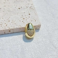 Chic gold heart huggie earring with micro-pave sparkling crystals on a stone background - Heart Style / Gold