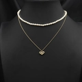 Polished Heart Double Layer Pendant Necklace