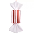 Decorazione natalizia a forma di caramella a strisce bianche e rosse con finitura lucida - Glitter Quadrato da 40CM