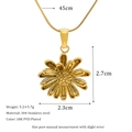 18K PVD gold plated daisy pendant necklace in 304 stainless steel with 45cm chain - Abstract Minimalist Geometric (PJ42)