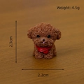 Mini figura de caniche marrón de resina con bufanda roja, altura 2,3 cm, 4,5 g - Teddy Marrón