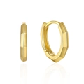 Minimalistische S925 Sterling Silber achteckige geometrische Creolen in Goldoptik - Gold