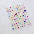 Cartoon nail stickers M-112 featuring colorful resin butterfly, heart, and star shapes - M-112