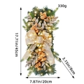 Corona navideña con luces LED, lazo dorado y bayas, decoración de 45cm de largo - K1-26 Dorado (Luz Cálida) 45CM