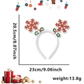 Cerchietto natalizio con fiocchi di neve rossi glitterati e decorazioni festive - È Natale / Stile fiocco di neve rosso