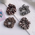 Lot de quatre chouchous stylés aux motifs léopard, à pois et zébrés - Ensemble de 4 Pièces (Pois Café + Léopard Blanc + Léopard Café + Zèbre Café)