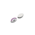 Purple enamel eye-shaped bead with silver stainless steel base for DIY jewelry - 7*14mm Steel Oval Eye - Purple
