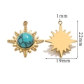 Pendente a stella dorato con intarsio in turchese e dimensioni di 22mm x 19mm per gioielli - Turchese