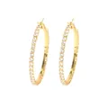 Elegante goldene runde Creolen mit funkelnden Zirkonia-Steinen besetzt für Damen - 50mm / Gold