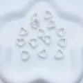 Polished white heart-shaped hollow ceramic beads for DIY handmade jewelry crafting - White