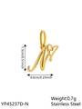 Golden stainless steel letter N heart pendant necklace charm with size dimensions - Geometric Heart-N