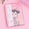 Pink Dunhuang flying fairy notebook set with traditional Chinese art illustration - Notebook (Fan Pattern)