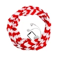 Red and white herringbone infinity scarf with hidden zipper pocket for small gadgets - Wave Pattern White Red