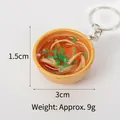 Miniature yellow ramen bowl keychain featuring realistic noodles and green onions - 3cm Gold Bowl-No.22 (Keychain)
