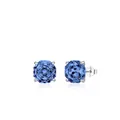 925 sterling silver stud earrings featuring deep blue multifaceted rose cut gemstones - 925 Silver / Tanzanite 6MM