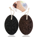 Black and brown volcanic pumice stones for foot exfoliation with natural hanging rope - Natural Volcanic Stone Mixed Color With Rope / 10x7x4cm